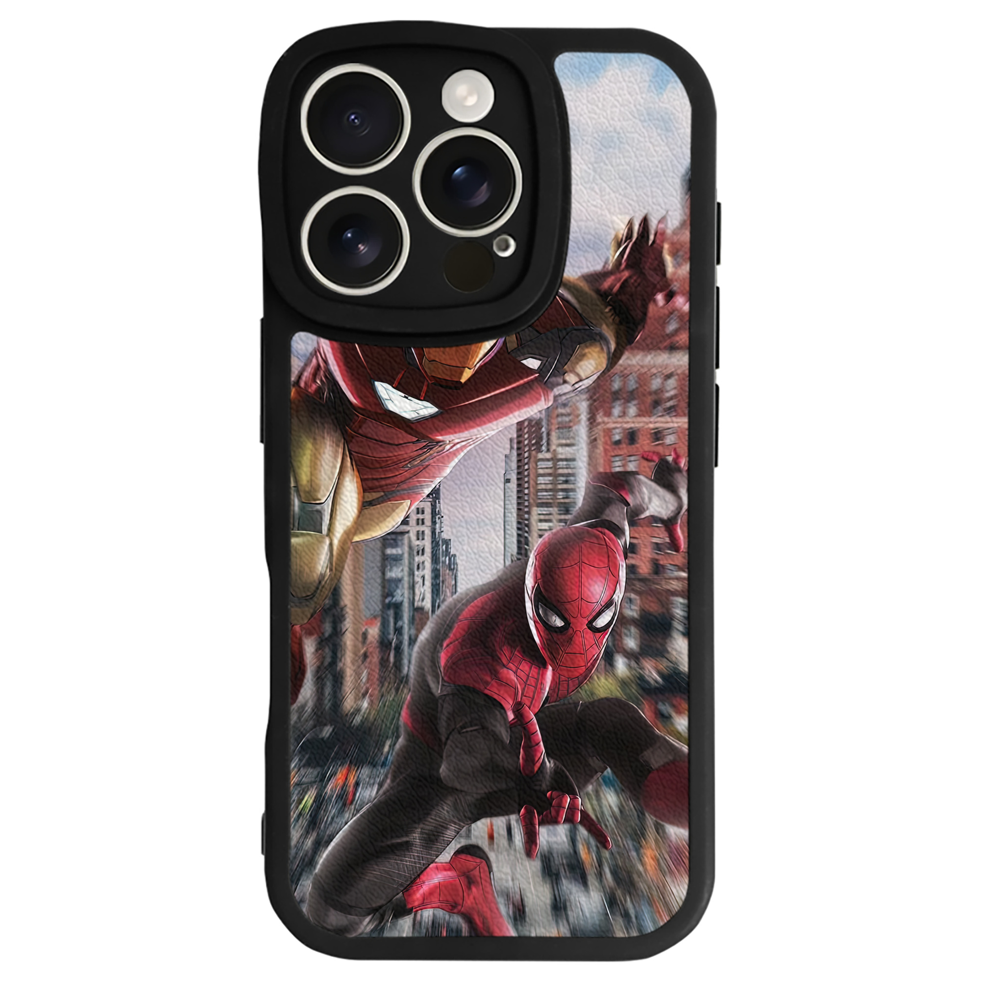 Spider Man スパイダーマン 【iPhone 16シリーズ対応】シリコンスマホケース（レザー調） 材質：シリコン
